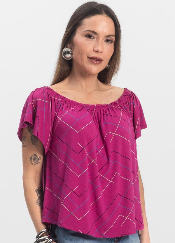 Infinita Cor - Blusa Feminina Ciganinha Rosa