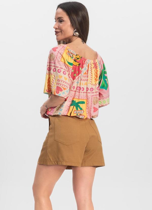 Infinita Cor - Blusa Feminina Ciganinha Rosa 4