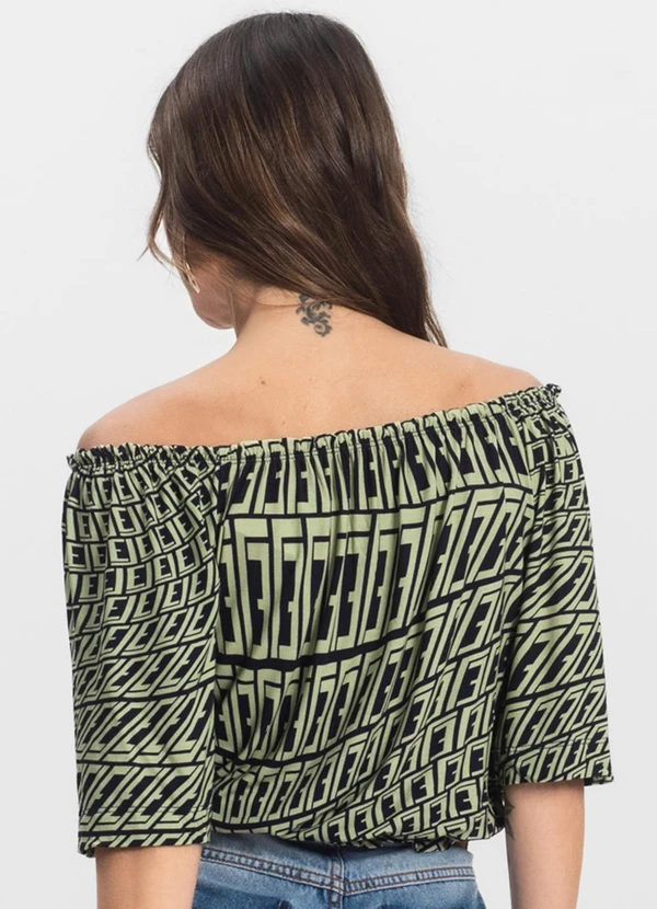 Infinita Cor - Blusa Feminina Ciganinha Verde 2