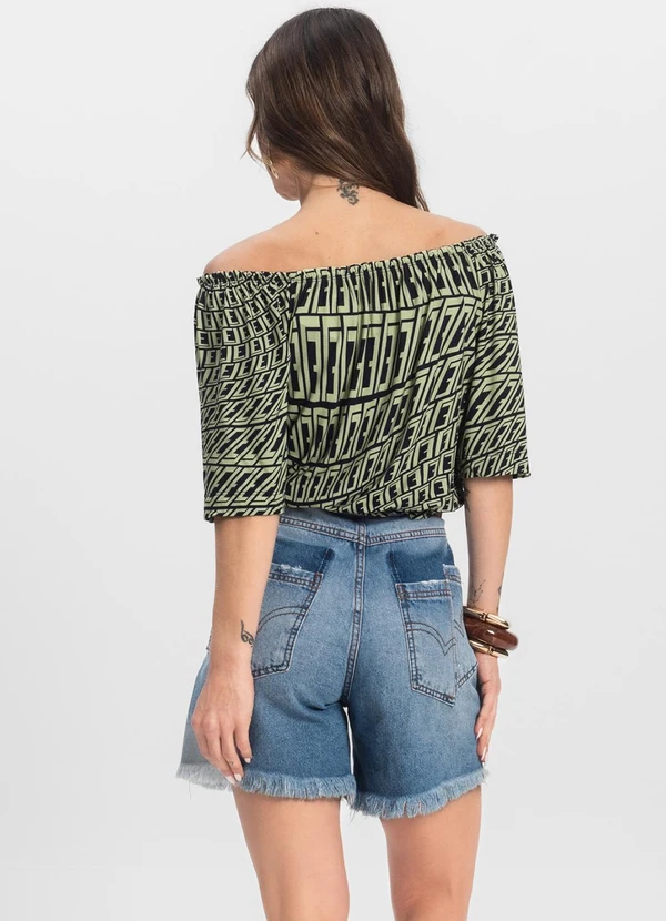 Infinita Cor - Blusa Feminina Ciganinha Verde 4