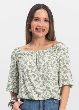 Infinita Cor - Blusa Feminina Ciganinha Verde - INFINITA COR