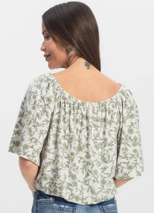 Infinita Cor - Blusa Feminina Ciganinha Verde - INFINITA COR