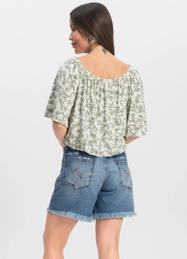 Infinita Cor - Blusa Feminina Ciganinha Verde 4