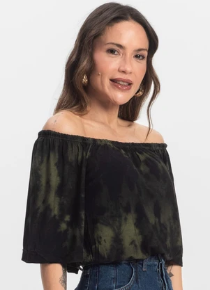 Infinita Cor - Blusa Feminina Ciganinha Verde - INFINITA COR