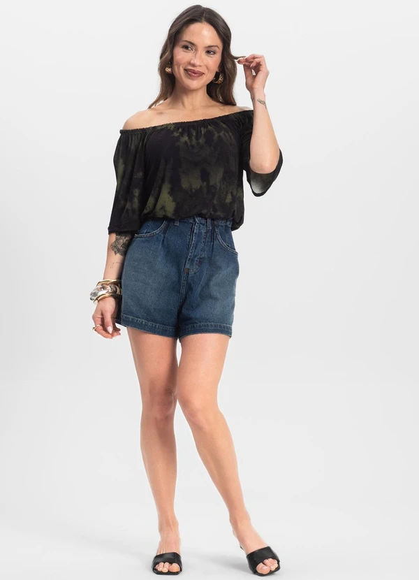 Infinita Cor - Blusa Feminina Ciganinha Verde 3