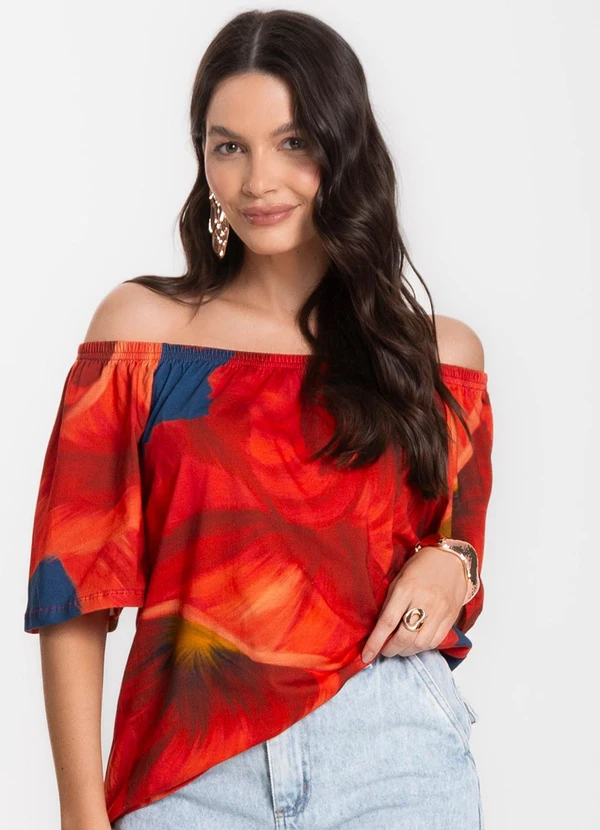 Infinita Cor - Blusa Feminina Ciganinha Vermelho