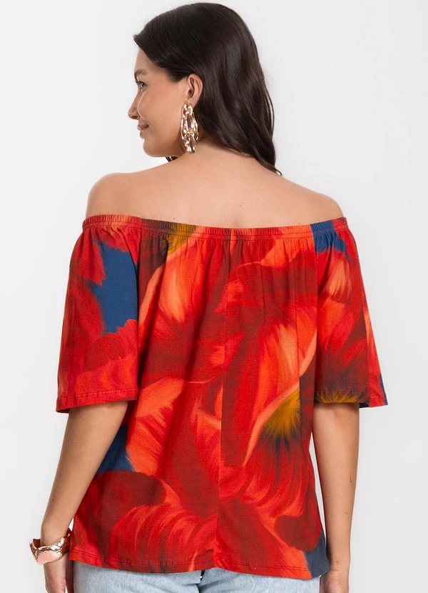 Infinita Cor - Blusa Feminina Ciganinha Vermelho 2