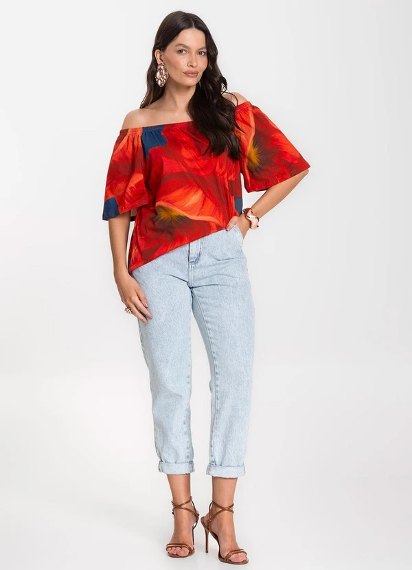 Infinita Cor - Blusa Feminina Ciganinha Vermelho 3