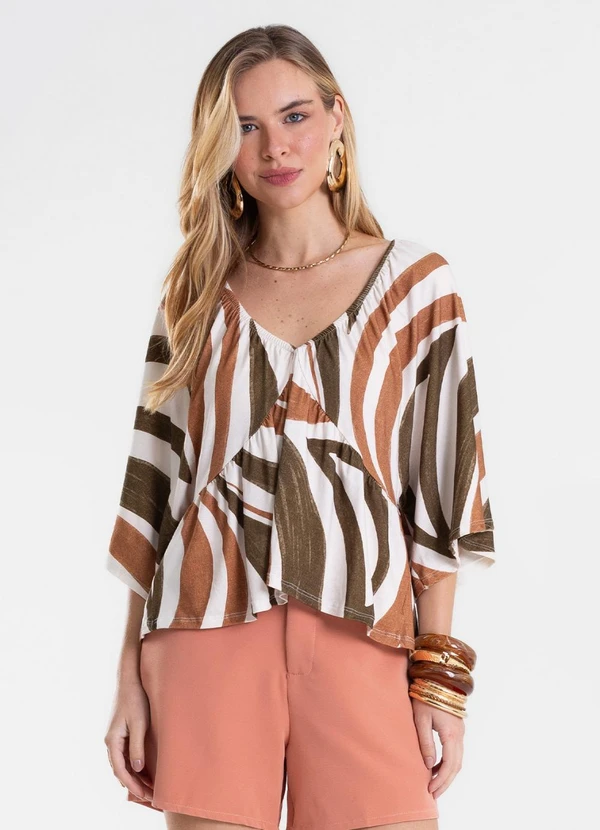 Endless - Blusa Feminina com Abertura nas Costas Marrom