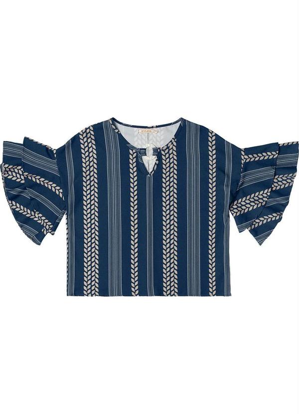 Endless - Blusa Feminina com Babados Azul 2