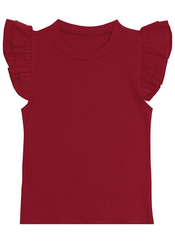 Malwee - Blusa Feminina com Babados Bordô