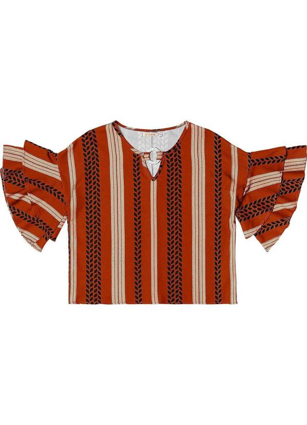 Endless - Blusa Feminina com Babados Laranja 1