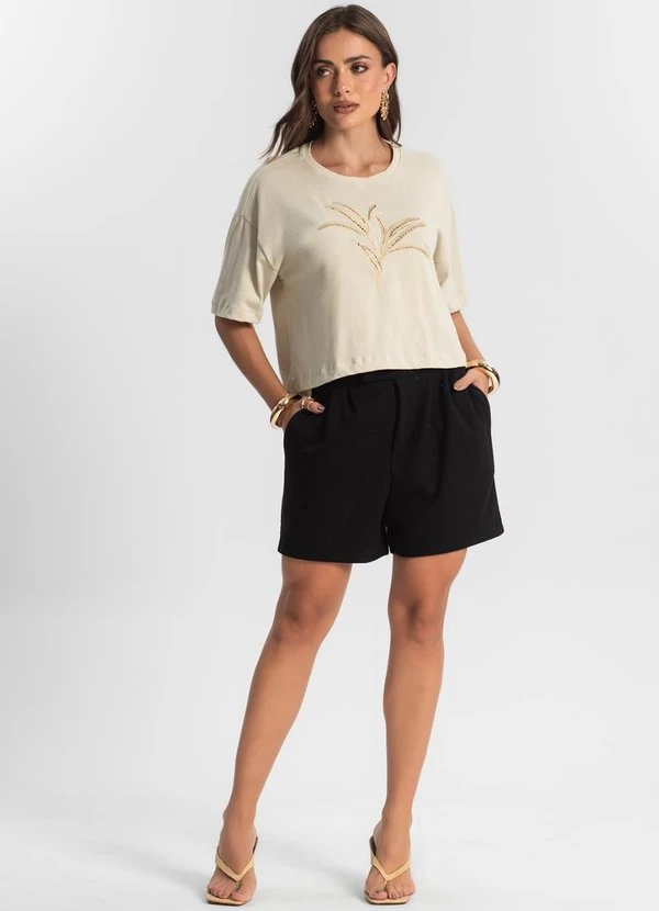 Endless - Blusa Feminina com Bordado Bege 3