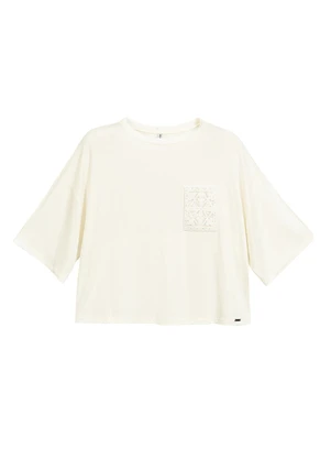 Marialícia - Blusa Feminina com Bordado Bege - MARIALÍCIA