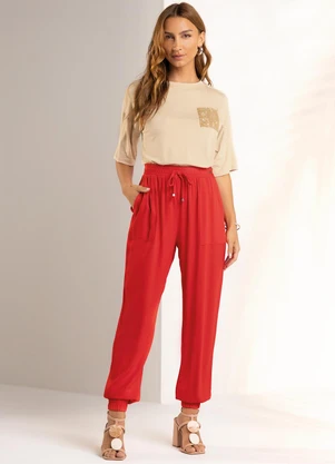 Marialícia - Blusa Feminina com Bordado Bege - MARIALÍCIA