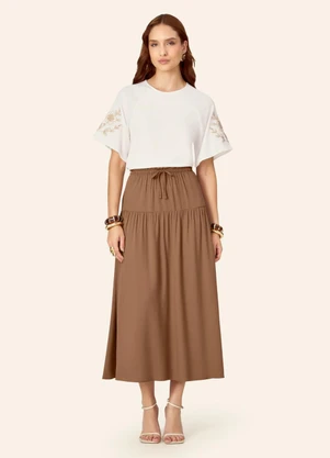 Endless - Blusa Feminina com Bordado e Manga Raglan Bege - ENDLESS