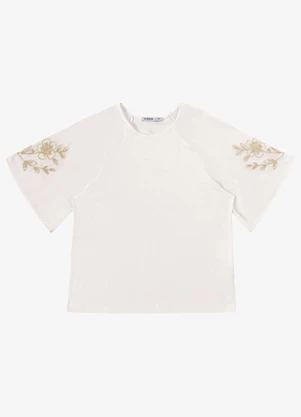 Endless - Blusa Feminina com Bordado e Manga Raglan Bege - ENDLESS