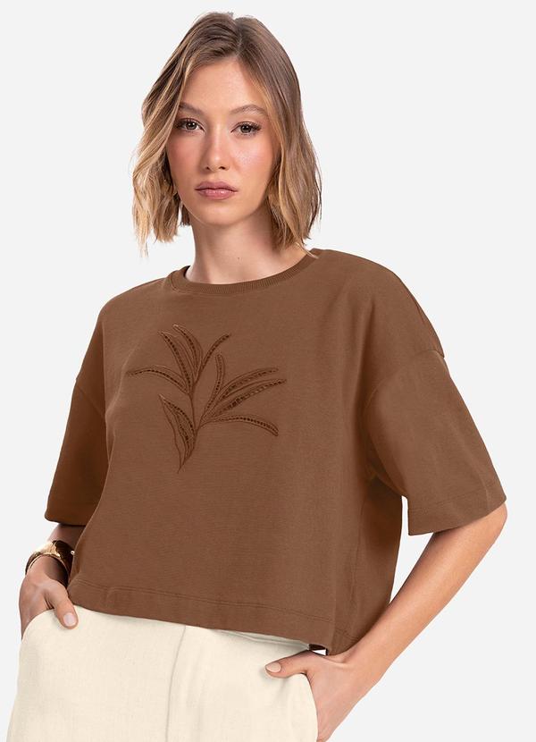 Endless - Blusa Feminina com Bordado Marrom 1