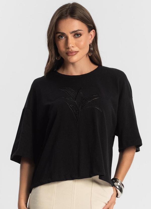 Endless - Blusa Feminina com Bordado Preto