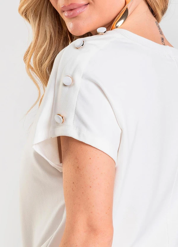 Dianna - Blusa Feminina com Botões Bege 4