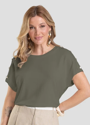Dianna - Blusa Feminina com Botões Verde - DIANNA