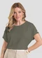 Dianna - Blusa Feminina com Botões Bege - variação: Verde