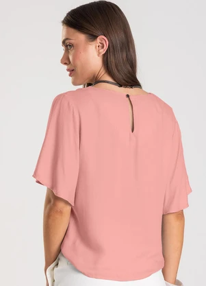 Dianna - Blusa Feminina com Colar Rosa - DIANNA