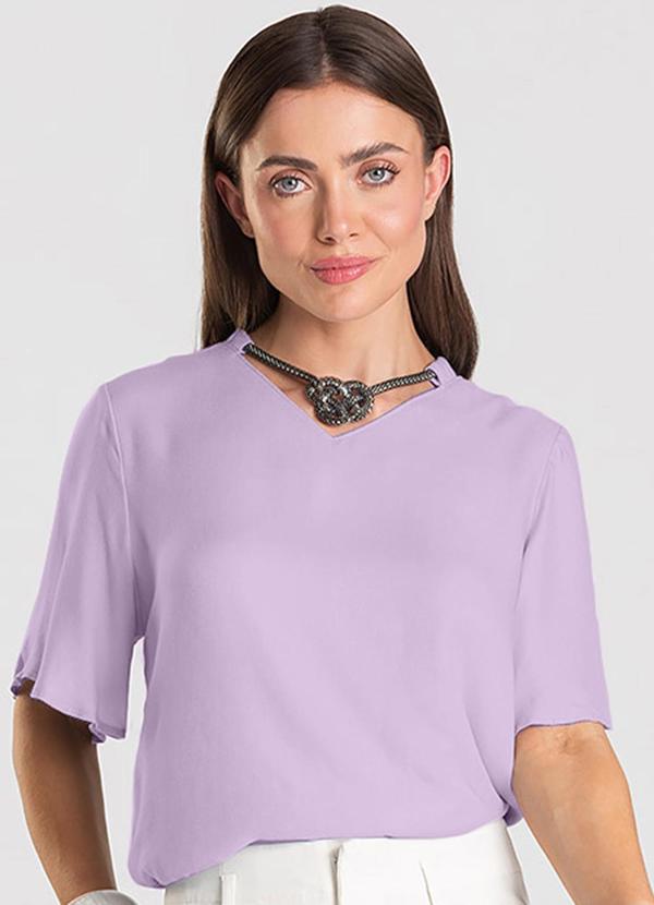 Dianna - Blusa Feminina com Colar Roxo