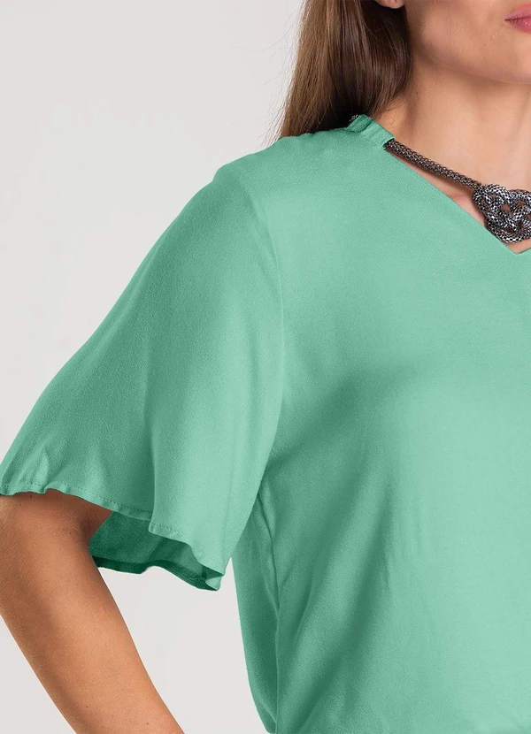 Dianna - Blusa Feminina com Colar Verde 3