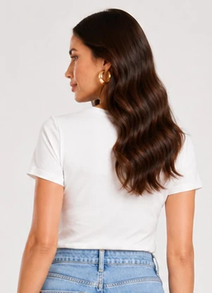 Infinita Cor - Blusa Feminina com Decote em V Branco - INFINITA COR