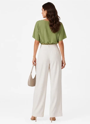 Infinita Cor - Blusa Feminina com Decote em V Verde - INFINITA COR