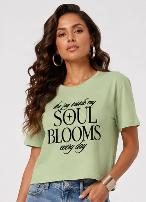 Infinita Cor - Blusa Feminina com Estampa de Frase Verde