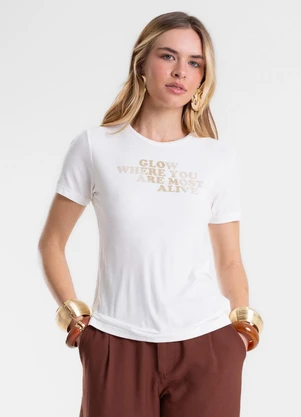 Endless - Blusa Feminina com Estampa em Foil Viscose Bege - ENDLESS
