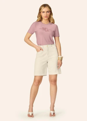 Endless - Blusa Feminina com Estampa em Foil Viscose Rosa - ENDLESS