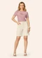 Endless - Blusa Feminina com Estampa em Foil Viscose Bege - variação: Rosa