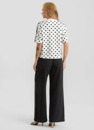 Dianna - Blusa Feminina com Estampa em Poá Bege - DIANNA