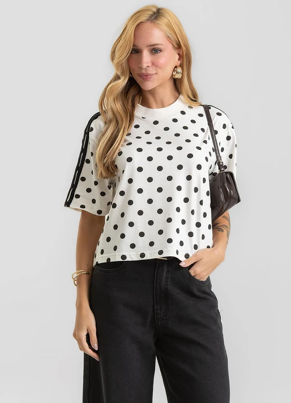 Dianna - Blusa Feminina com Estampa em Poá Bege