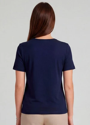 Infinita Cor - Blusa Feminina com Estampa Localizada Azul - INFINITA COR