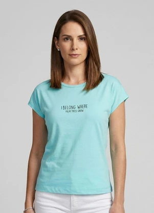 Infinita Cor - Blusa Feminina com Estampa Localizada Azul - INFINITA COR