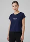 Infinita Cor - Blusa Feminina com Estampa Localizada Branco - variação: Azul