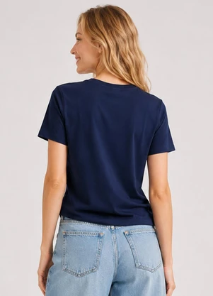 Infinita Cor - Blusa Feminina com Estampa Localizada Azul - INFINITA COR