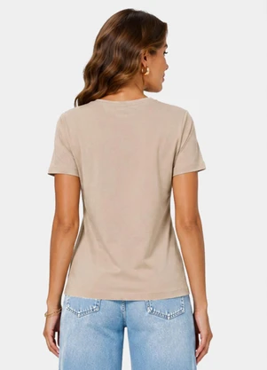 Infinita Cor - Blusa Feminina com Estampa Localizada Bege - INFINITA COR