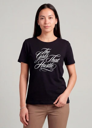 Infinita Cor - Blusa Feminina com Estampa Localizada Preto - INFINITA COR