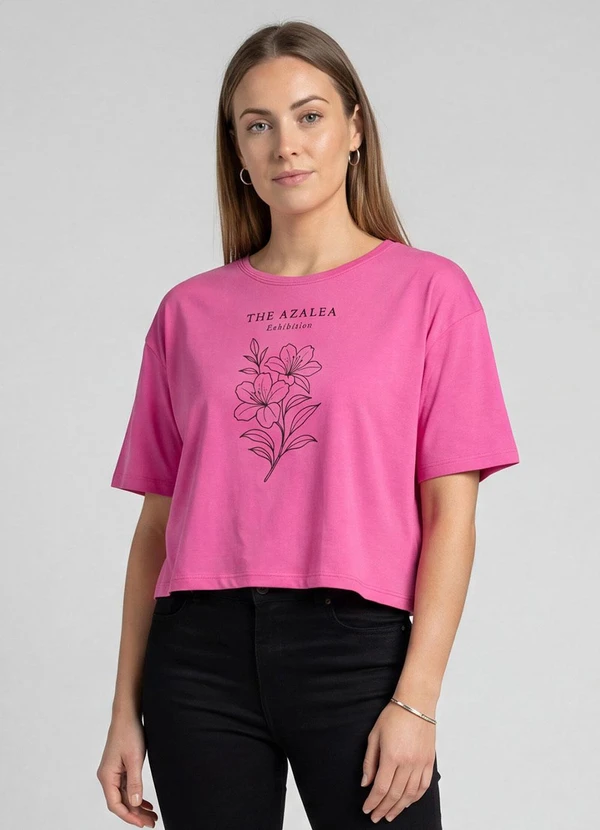 Infinita Cor - Blusa Feminina com Estampa Localizada Rosa