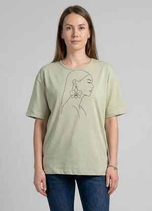Infinita Cor - Blusa Feminina com Estampa Localizada Verde - INFINITA COR