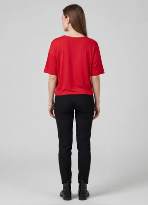 Infinita Cor - Blusa Feminina com Estampa Localizada Vermelho - INFINITA COR