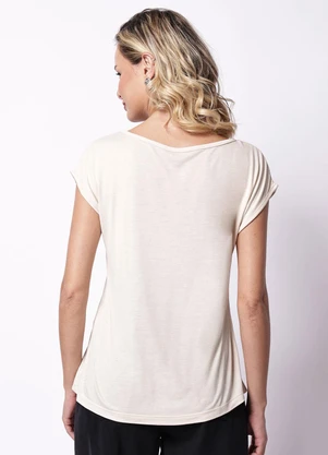 Torra - Blusa Feminina com Estampa Manga Curta Bege - TORRA