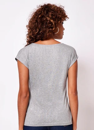 Torra - Blusa Feminina com Estampa Manga Curta Cinza - TORRA