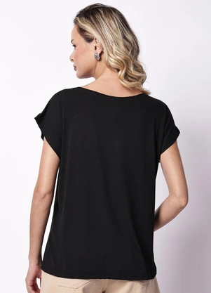 Torra - Blusa Feminina com Estampa Manga Curta Preta - TORRA