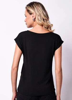 Torra - Blusa Feminina com Estampa Manga Curta Preta - TORRA